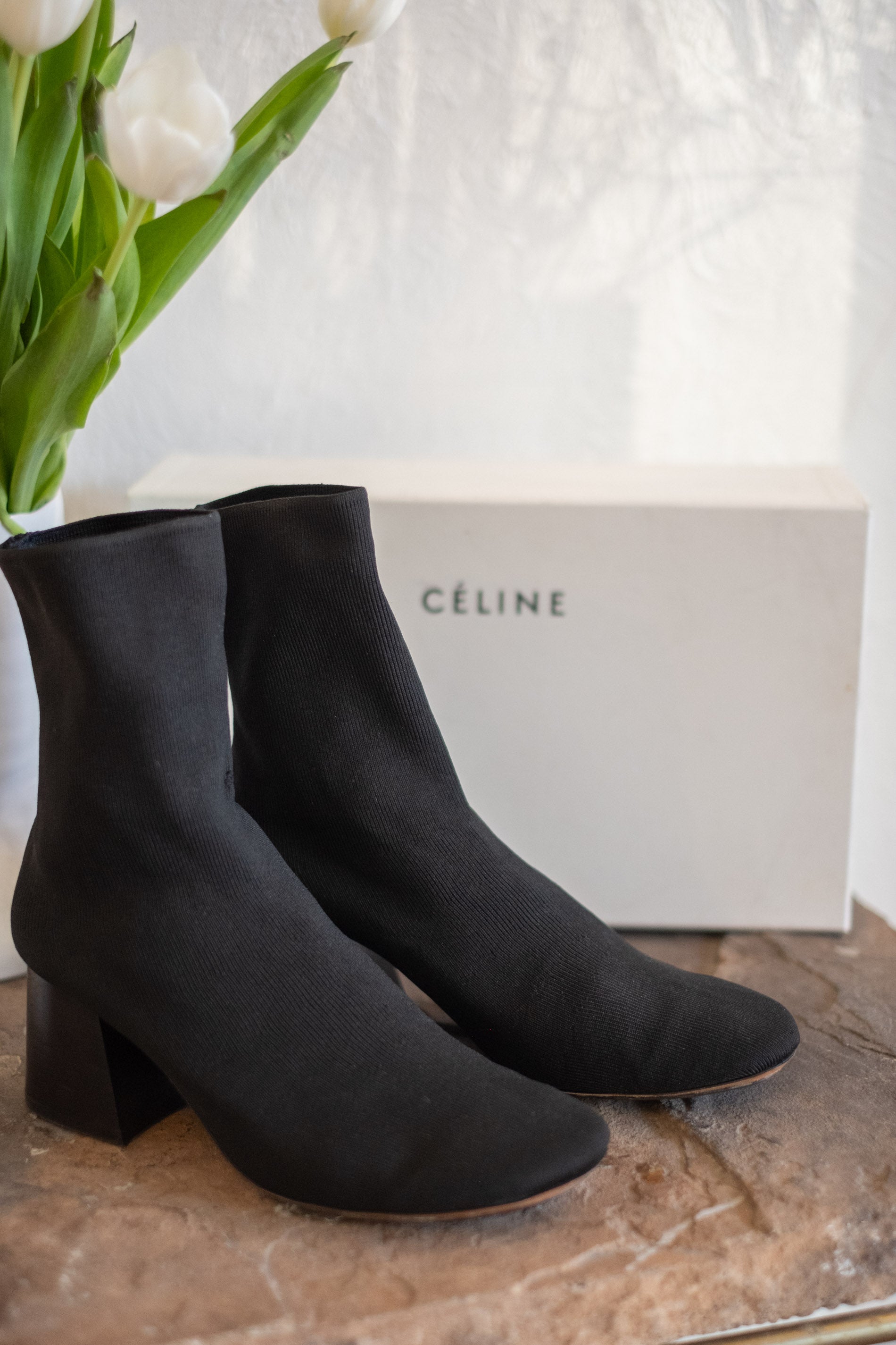 Céline Sock Boot Heels | ShopRelove