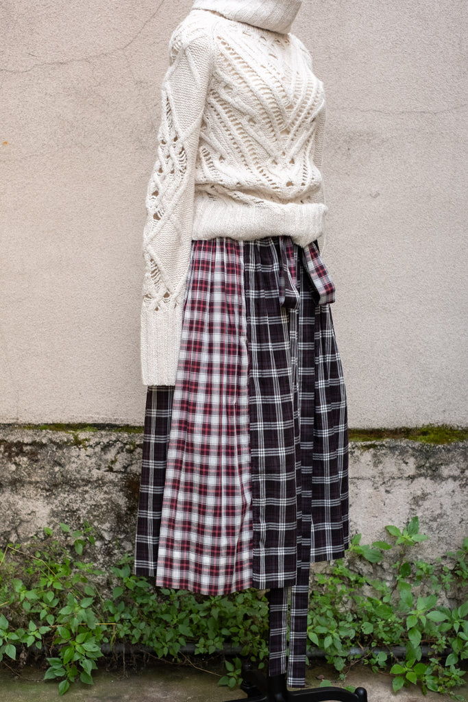 Marc Jacobs Collection Mixed Plaid Midi Skirt