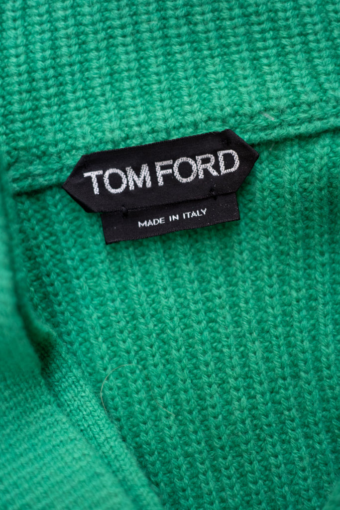 Tom Ford Ribbed Wool Cashmere Button Front