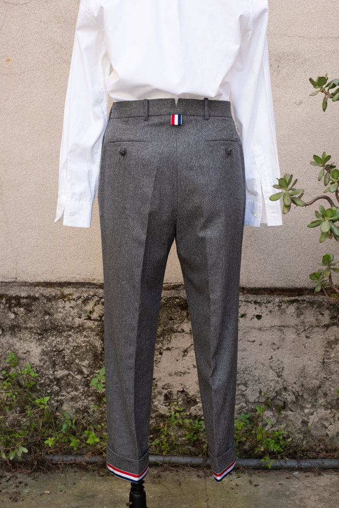 Thom Brown Pleated Cropped Trouser